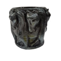 Ваза"Лошадь малая"серая 12*14см