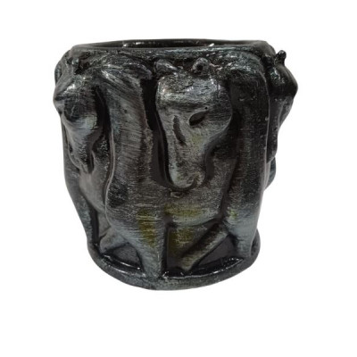 Ваза"Лошадь малая"серая 12*14см