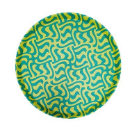 Поднос круглый 35см с антискользящим покрытием, пластик  (случайный цвет)