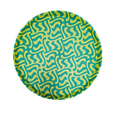 Поднос круглый 35см с антискользящим покрытием, пластик  (случайный цвет)