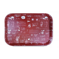 Поднос прямоугольный 25*35смс антискользящим покрытием, пластик (случайный цвет)