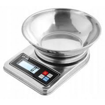 Кухонные весы с чашей из нерж.стали (до 10кг), чаша 21*5см, весы 15,5*23,5см