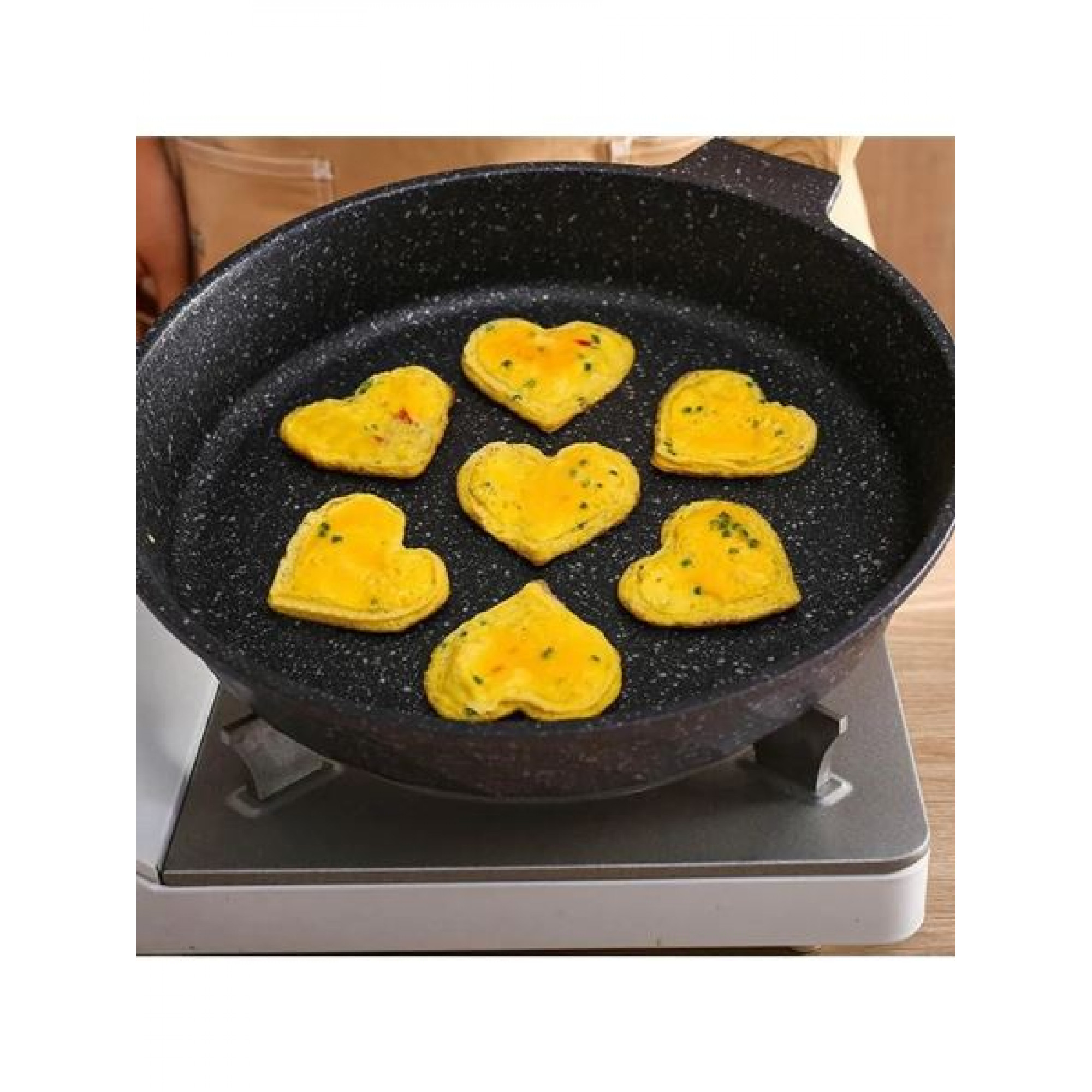 Форма для оладьев (силикон)7ячеек-сердце, 38*23см OZ