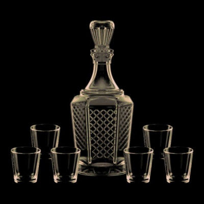 Набор для вина 7пр. арт.1432-Н7 "Графит" (графин+6 стопок 50мл.)