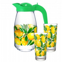 Набор для воды 3пр. арт.1607/2-Д "Лимоны" (кувшин+2 стакана)