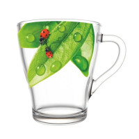 Набор кружек для чая 250мл. 6шт. арт.1649/6-Д "Живая природа.Зеленый лист"