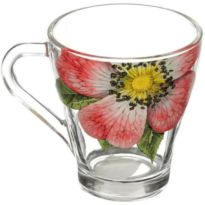 Набор кружек для чая 250мл. 6шт. арт.1649/6-Д "Живая природа.Китайская роза"