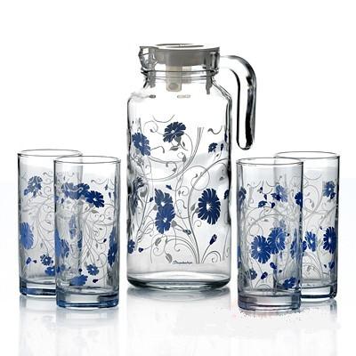 SERENADE BLUE Набор кувшин(1300мл.) +4 стакана