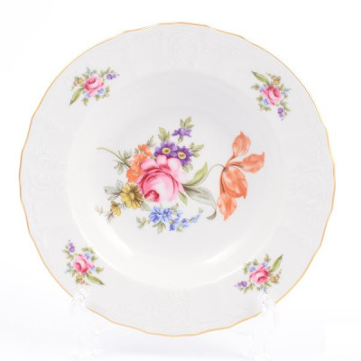 Тарелка суповая фарфоровая 8" 21см рис "Полевой цветок"