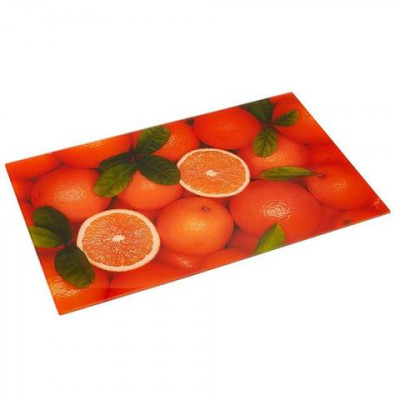 Доска разделочная стеклянная "Апельсины" 23*37 см (14)