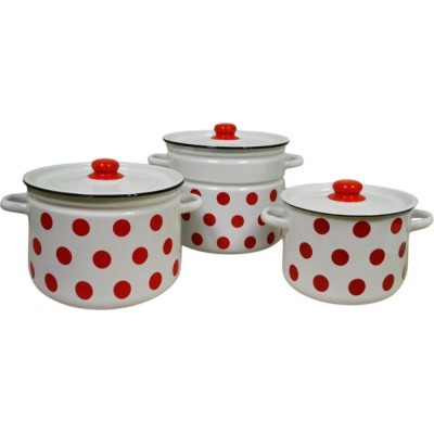 Набор кастрюль 3пр №113 (4,5+7+9л) ГОРОШКИ