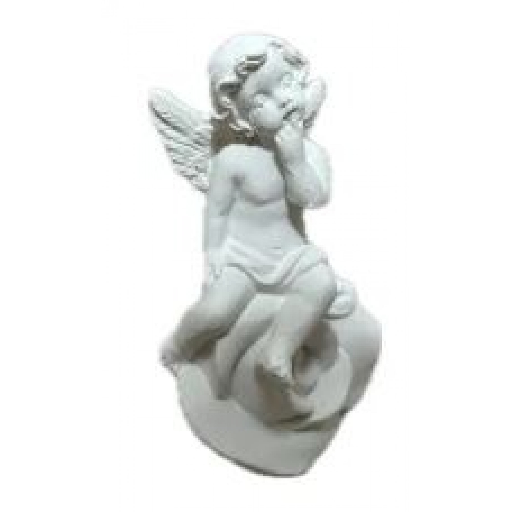 Фигурка из гипса Ангел на розе 6,5см, А-13