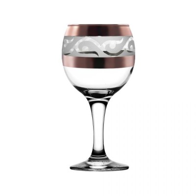 Набор - бокалы для вина 6 шт с узором "Лира" цвет "Рубин"