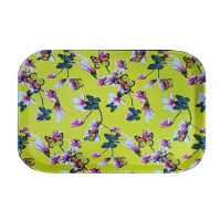 Поднос прямоугольный 30*40см с антискользящим покрытием, пластик (случайный цвет)