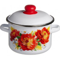 Кастрюля 2,0 л цил. ПИОНЫ белосн.