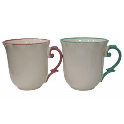 Кружка"Цветная окантовка" 360мл в ас-те