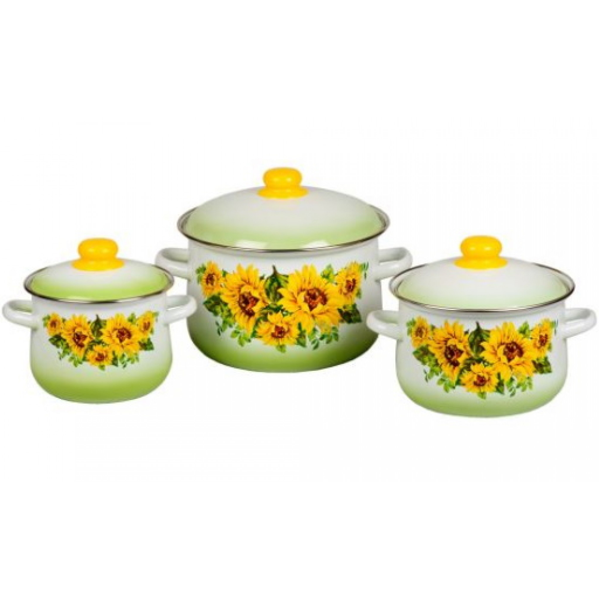 Набор кастрюль №408 Подсолнухи (2л+4л+5,5л)