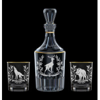Подарочный набор 3пр. арт.1330-ДЗ4 "Трофейная охота" (графин "Цезарь"+2 стакана 250мл.)