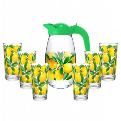 Набор для воды 7пр. арт.1607/6-Д "Лимоны" (кувшин+6 стаканов)