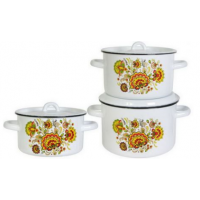 Набор кастрюль 3пр №33 (1,5л;2,9л;4,5л) ХОХЛОМА