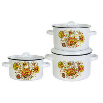 Набор кастрюль 3пр №33 (1,5л;2,9л;4,5л) ХОХЛОМА