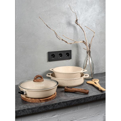 Набор ОНИКС Кастрюля 4л,сковорода 26см, жаровня 3л ст/кр