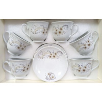 Чайный набор 12пр "Бежевый вьюнок" в прямоуг.уп, 200мл