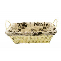 Корзина плетенка с тканью 27*19*8см