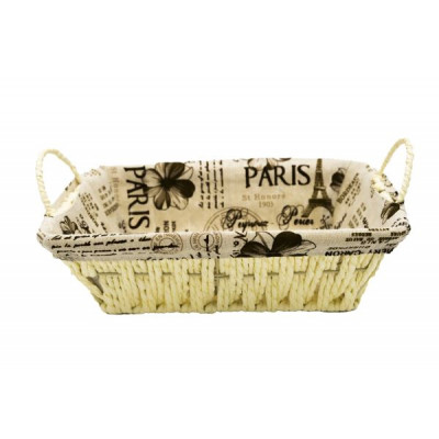 Корзина плетенка с тканью 27*19*8см