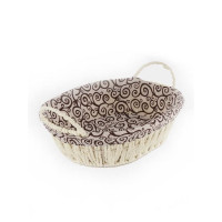 Корзина плетенка с тканью PARIS овал 27*21*8