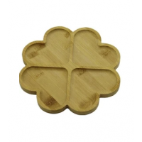 Менажница Цветочек 4 деления бамбук 20,2*20,2*1,4см