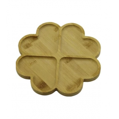 Менажница Цветочек 4 деления бамбук 20,2*20,2*1,4см