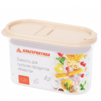 Банка д/сып продуктов 1,2л [ФИЕСТА] с клапаном БЕЖЕВЫЙ
