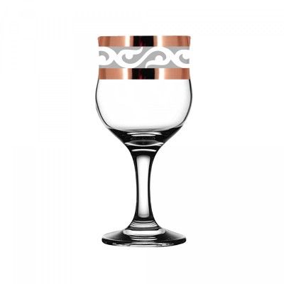 Набор - бокалы для вина 6 шт с узором "Лира" цвет "Рубин"