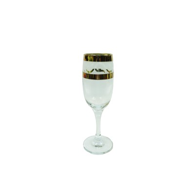 Набор - Бокалы для шампанского 6 шт с узором "Лира" цвет "Рубин"