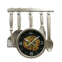 Часы "Столовые принадлежности со сковородкой" д=35см