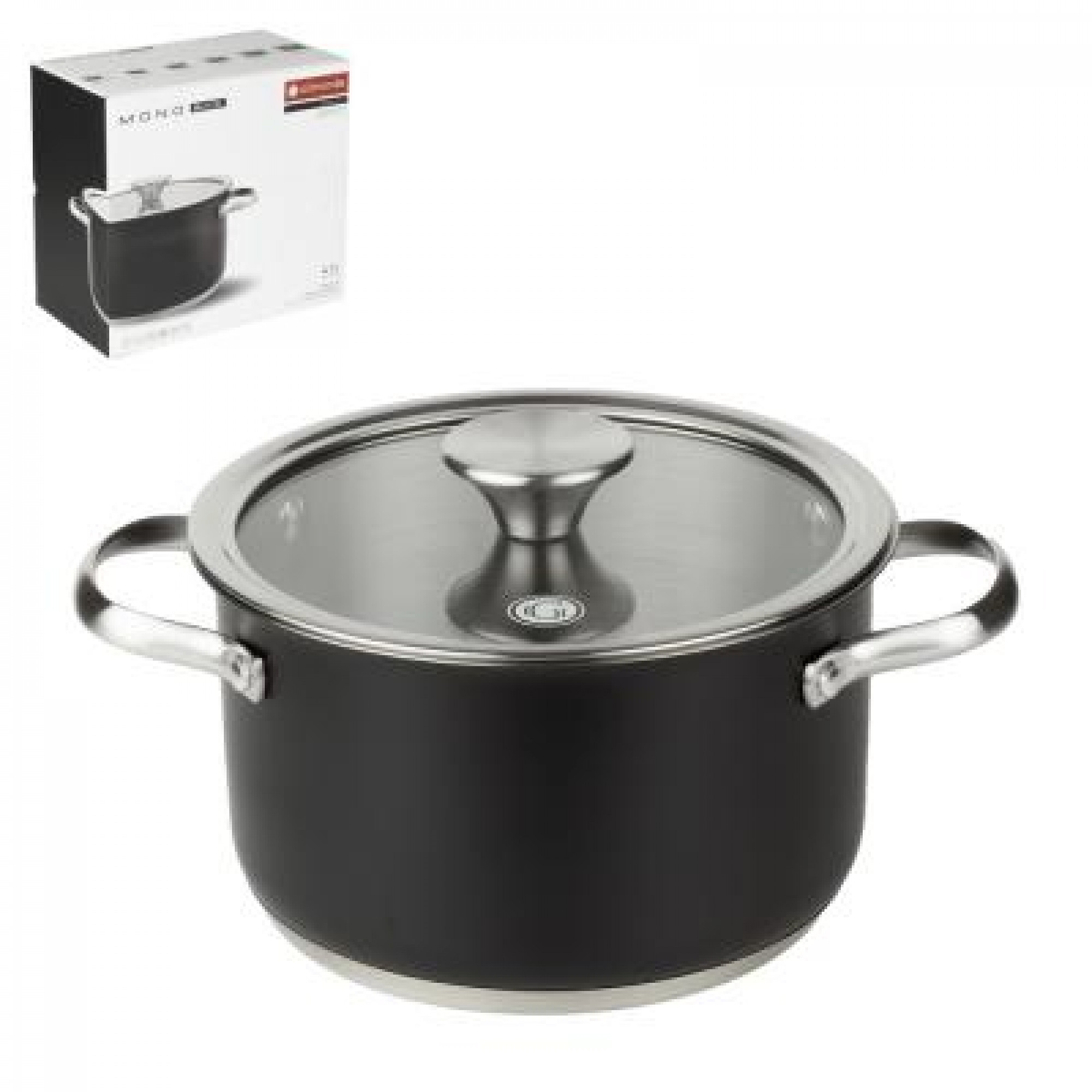 Кастрюля  2,2л [MONO BLACK] 18*10,5см  304 сталь