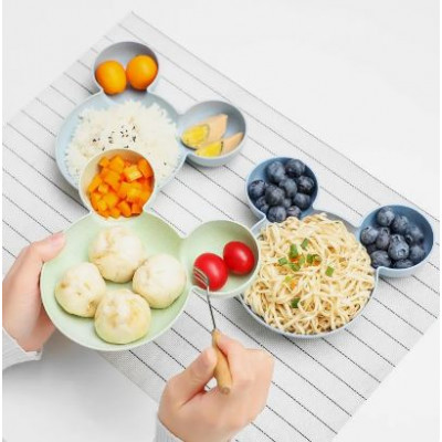 Миска для завтрака Mouse+ столовые приборы (ЭКО пшеничная солома)