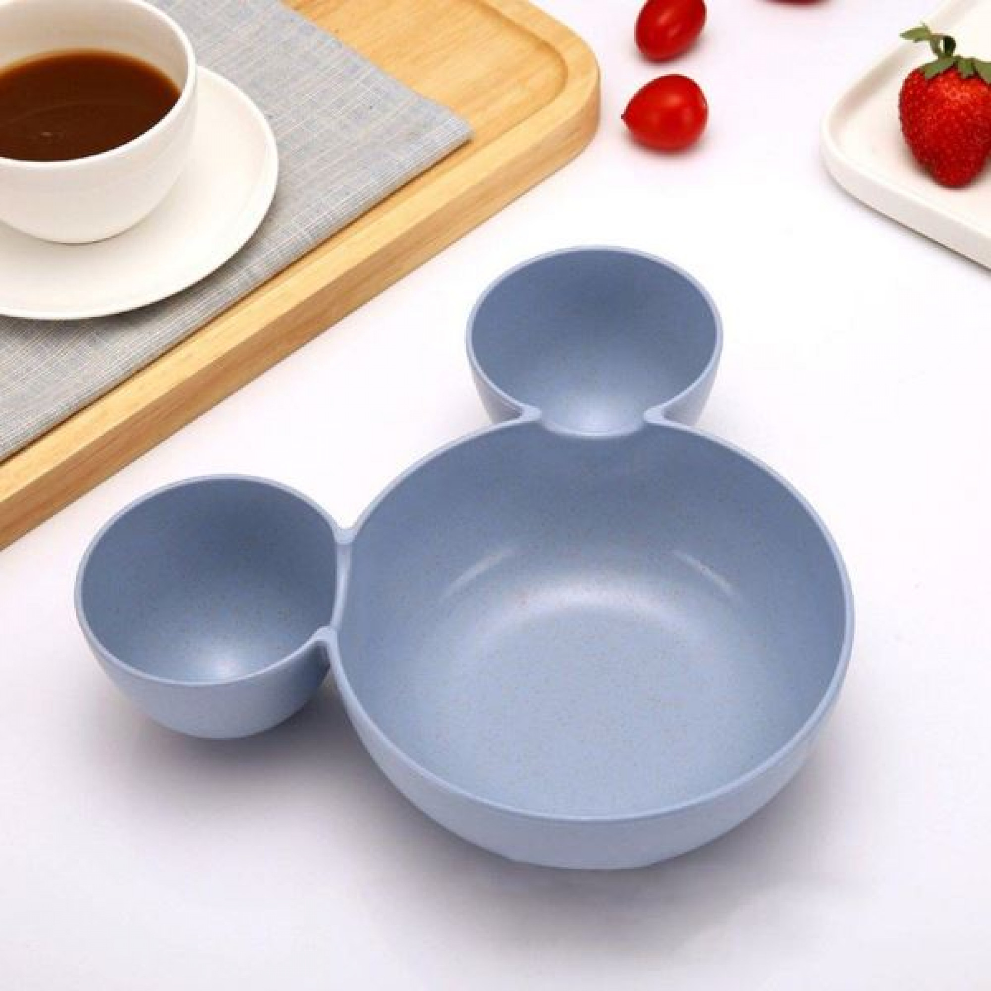Миска для завтрака Mouse+ столовые приборы (ЭКО пшеничная солома) OZ