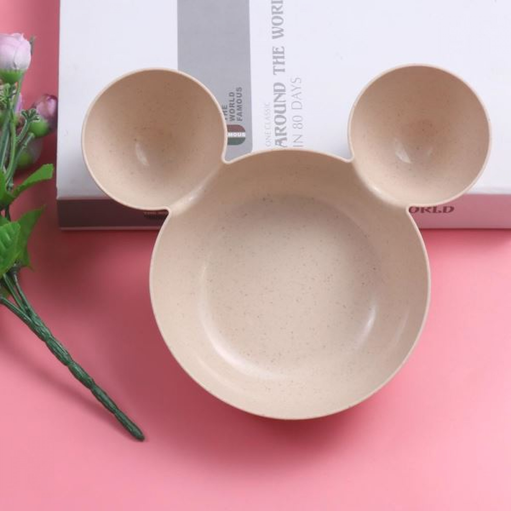 Миска для завтрака Mouse+ столовые приборы (ЭКО пшеничная солома) OZ