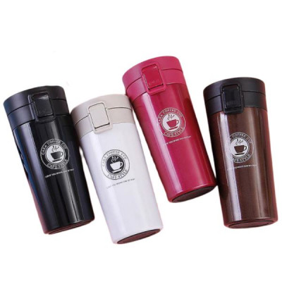 Термокружка 380мл с кнопкой нержавейка с ситечком