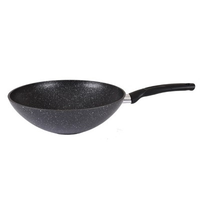 Сковорода-wok 300мм*100мм с ручкой, АП (темный мрамор)