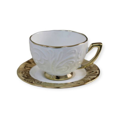 Кофейный набор 12пр, золотая обводка 100мл