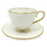 Чайный набор 12пр, золотая обводка 200мл