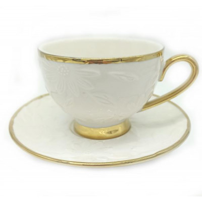 Чайный набор 12пр, золотая обводка 200мл