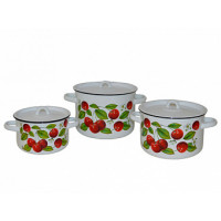 Набор кастрюль 3пр №112 (3+4,5+7л) ВИШНЯ ЯГОДЫ