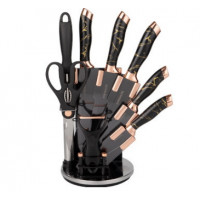 Набор ножей на подставке 9предметов, чёрный