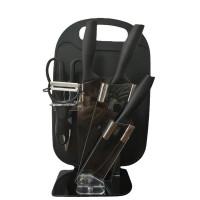 Набор ножей на подставке 7предметов, чёрный