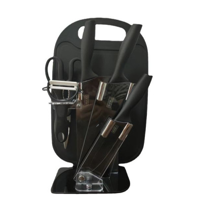 Набор ножей на подставке 7предметов, чёрный