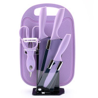 Набор ножей на подставке 7предметов, фиолетовый